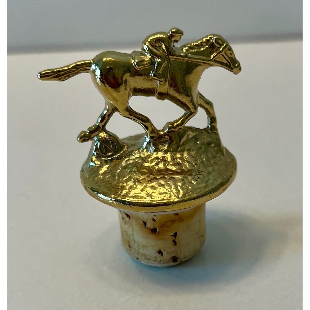 Blanton's Gold Edition Bourbon Bottle Stopper Horse Jockey Letter N Collectible